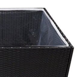Berkfield Garden Planter Black 80X80X80 Cm Poly Rattan - thumbnail 5