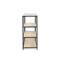 Sweeek. 5-Level Industrial Bookshelf In Metal And Wood Effect Loft Natural 114X33X78 Cm - thumbnail 9