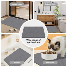 Fino Stone Stone Bath Mat Diatomaceous Earth Shower Mat Non-Slip Super Absorbent Diatomite Stone Mats For Bathroom Floor Quick-Drying - thumbnail 3