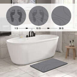 Fino Stone Stone Bath Mat Diatomaceous Earth Shower Mat Non-Slip Super Absorbent Diatomite Stone Mats For Bathroom Floor Quick-Drying - thumbnail 2