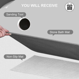 Fino Stone Stone Bath Mat Diatomaceous Earth Shower Mat Non-Slip Super Absorbent Diatomite Stone Mats For Bathroom Floor Quick-Drying - thumbnail 7