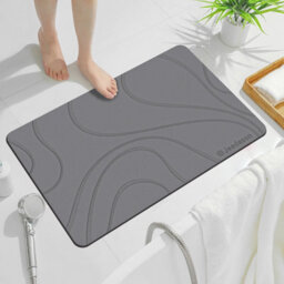 Fino Stone Stone Bath Mat Diatomaceous Earth Shower Mat Non-Slip Super Absorbent Diatomite Stone Mats For Bathroom Floor Quick-Drying