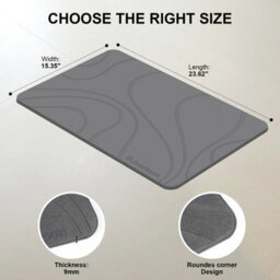Fino Stone Stone Bath Mat Diatomaceous Earth Shower Mat Non-Slip Super Absorbent Diatomite Stone Mats For Bathroom Floor Quick-Drying - thumbnail 9