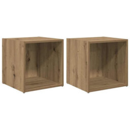 Berkfield Tv Cabinet 2 Pcs Brown 37 X 35 X 37 Cm Engineered Wood - thumbnail 2