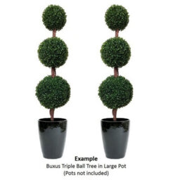 Greenbrokers 2 X Artificial Triple Ball Topiary Trees 120Cm/4Ft - thumbnail 3