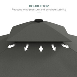 Outsunny 2.5M Square Cantilever Garden Parasol Umbrella With Cross Base, Grey - thumbnail 6