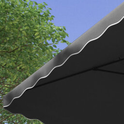 Outsunny 2.5M Square Cantilever Garden Parasol Umbrella With Cross Base, Grey - thumbnail 7