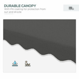 Outsunny 2.5M Square Cantilever Garden Parasol Umbrella With Cross Base, Grey - thumbnail 5