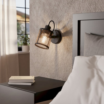 Eglo Dellow Black Steel Lattice Style Adjustable Wall Or Ceiling Spotlight - image 1