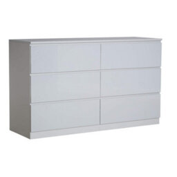 Home Source Lugano Grey 6 Drawer Wide Chest Of Drawers High Gloss Drawer Fronts - thumbnail 6