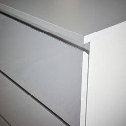 Home Source Lugano Grey 6 Drawer Wide Chest Of Drawers High Gloss Drawer Fronts - thumbnail 4