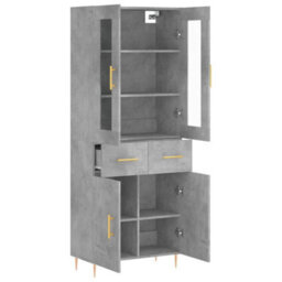 Berkfield Highboard Concrete Grey 69.5X34X180 Cm Engineered Wood - thumbnail 4