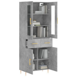 Berkfield Highboard Concrete Grey 69.5X34X180 Cm Engineered Wood - thumbnail 3