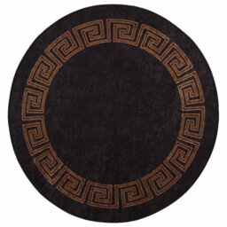 Berkfield Durable Rug Washable 120 Cm Black And Gold Anti Slip - thumbnail 1