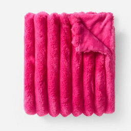 OHS Jumbo Faux Fur Fleece Throw Ribbed Fluffy Blanket - thumbnail 5