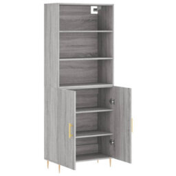Berkfield Highboard Grey Sonoma 69.5X34X180 Cm Engineered Wood - thumbnail 4