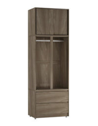 Urbn-Living Urbnliving 240Cm Oak Finish Sliding Door Wardrobe Large Storage Closet Oak Carcass Oak Doors - thumbnail 5