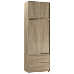 Urbn-Living Urbnliving 240Cm Oak Finish Sliding Door Wardrobe Large Storage Closet Oak Carcass Oak Doors - thumbnail 4