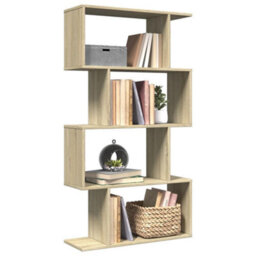 Berkfield Room Divider Bookcase 4-Tier Sonoma Oak 70X24X129 Cm Engineered Wood - thumbnail 1