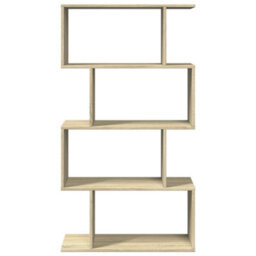 Berkfield Room Divider Bookcase 4-Tier Sonoma Oak 70X24X129 Cm Engineered Wood - thumbnail 5