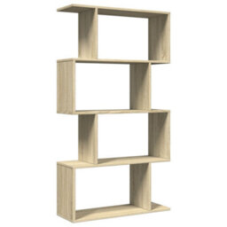 Berkfield Room Divider Bookcase 4-Tier Sonoma Oak 70X24X129 Cm Engineered Wood - thumbnail 7
