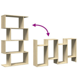 Berkfield Room Divider Bookcase 4-Tier Sonoma Oak 70X24X129 Cm Engineered Wood - thumbnail 8