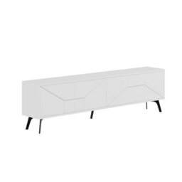 "Decortie Dune Modern Tv Unit Multimedia Centre With Storage Stylish Tv Cabinet 65"" Tvs White 180Cm" - thumbnail 2