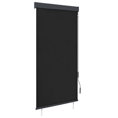 Walplus Anthracite Outdoor Roller Blind 100X250 Cm - Patio Garden Terrace Shade - image 1