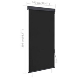 Walplus Anthracite Outdoor Roller Blind 100X250 Cm - Patio Garden Terrace Shade - thumbnail 8