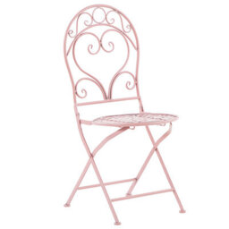 Beliani Pink Vintage Scrollback Outdoor Chairs 2-Pack - Powder-Coated Iron, No Assembly Required - thumbnail 3
