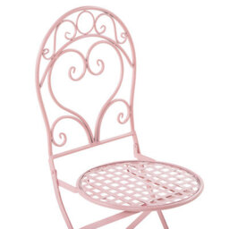 Beliani Pink Vintage Scrollback Outdoor Chairs 2-Pack - Powder-Coated Iron, No Assembly Required - thumbnail 6