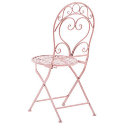 Beliani Pink Vintage Scrollback Outdoor Chairs 2-Pack - Powder-Coated Iron, No Assembly Required - thumbnail 5