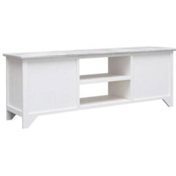 Berkfield Tv Cabinet White And Grey 108X30X40 Cm Solid Paulownia Wood - thumbnail 3