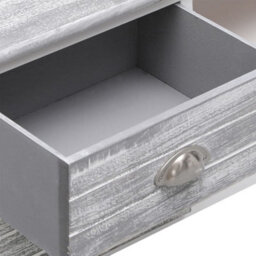 Berkfield Tv Cabinet White And Grey 108X30X40 Cm Solid Paulownia Wood - thumbnail 6