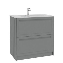 Royal Bathrooms Elmore 800mm Traditional Floor Standing 2 Drawer Bathroom Vanity Unit With Sintered Stone Basin Sink - Pebble Grey - thumbnail 6