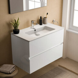 Ideal Standard Eurovit+ 800mm Wall Mounted Vanity Unit With 2 Drawers In Gloss White - thumbnail 3