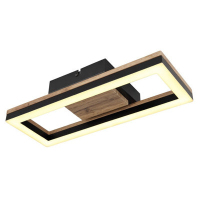 Luminosa Lighting Luminosa Beatrix Integrated Led Semi Flush Ceiling Light Matt Black Rectangle Led 3000K - image 1