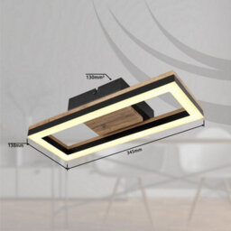 Luminosa Lighting Luminosa Beatrix Integrated Led Semi Flush Ceiling Light Matt Black Rectangle Led 3000K - thumbnail 7