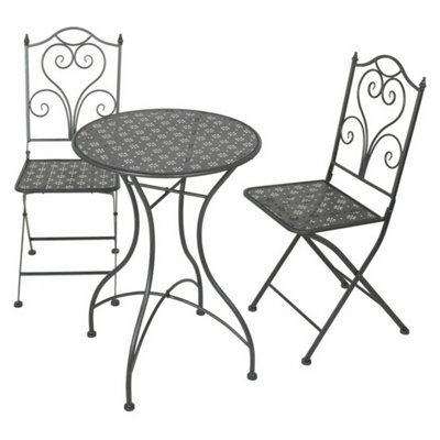 Outdoor Garden 3 Piece Lounge Bistro Patio Balcony Picnic Metal Furniture Set - image 1