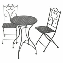 Outdoor Garden 3 Piece Lounge Bistro Patio Balcony Picnic Metal Furniture Set - thumbnail 1