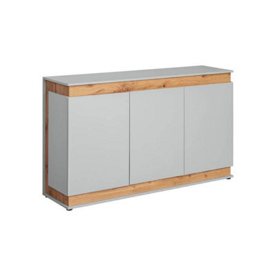 Arte Berlin Sideboard Cabinet 150Cm Grey & Oak Artisan - Modern Storage Unit With Handle-Free Doors And Categorical Storage - image 1