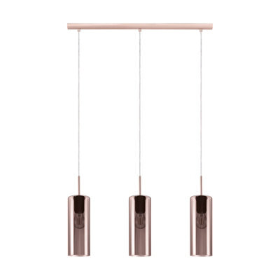Elegant Satin Nickel Pendant Ceiling Light With Copper Glass Shade - image 1