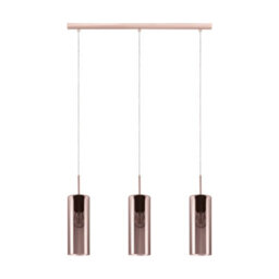 Elegant Satin Nickel Pendant Ceiling Light With Copper Glass Shade - thumbnail 1