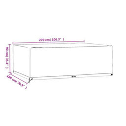 Vidaxl Garden Furniture Cover 12 Eyelets 270X180X90 Cm Rrectangular Garden Furniture Covers - thumbnail 9