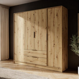 Arte Rustic Oak Artisan Kelly Wardrobe: 206Cm Of Natural Charm For Spacious Interiors - thumbnail 3