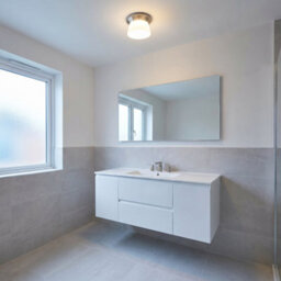 Happy Homewares Modern Satin Nickel Led Bathroom Ceiling Light With Opal White Glass - thumbnail 6