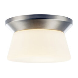Happy Homewares Modern Satin Nickel Led Bathroom Ceiling Light With Opal White Glass - thumbnail 2