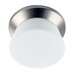 Happy Homewares Modern Satin Nickel Led Bathroom Ceiling Light With Opal White Glass - thumbnail 3