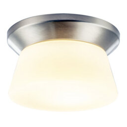 Happy Homewares Modern Satin Nickel Led Bathroom Ceiling Light With Opal White Glass - thumbnail 4