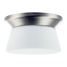 Happy Homewares Modern Satin Nickel Led Bathroom Ceiling Light With Opal White Glass - thumbnail 1